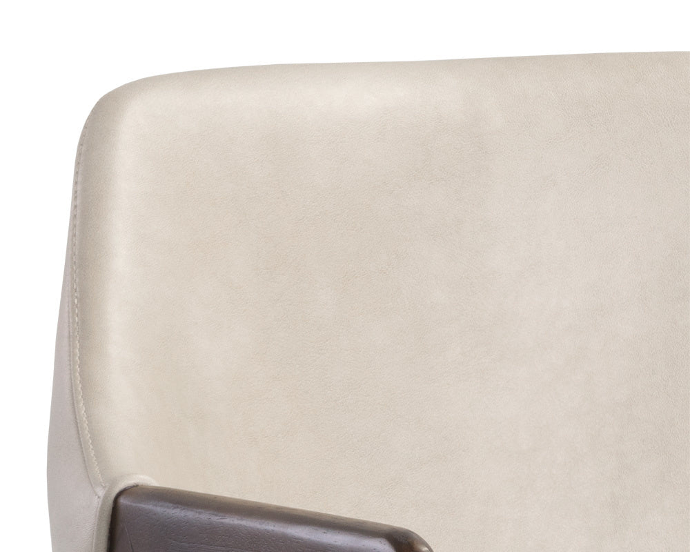 Milton Dining Armchair - Smoke Acacia - Bravo Cream