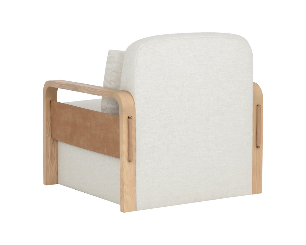 Otso Swivel Lounge Chair - Geralt Linen / Nubuck Tan Leather