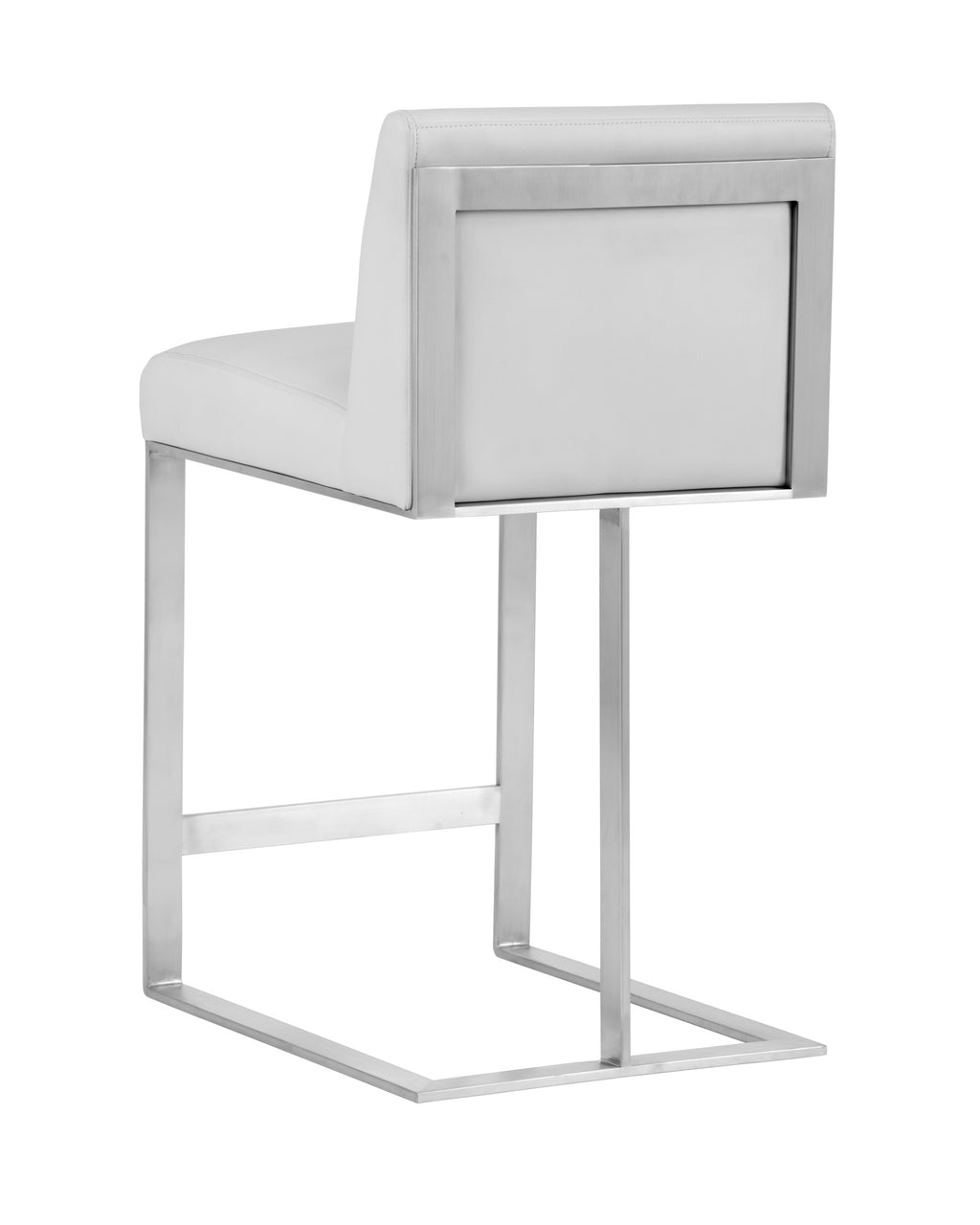 Dean Counter Stool - Stainless Steel - Cantina White