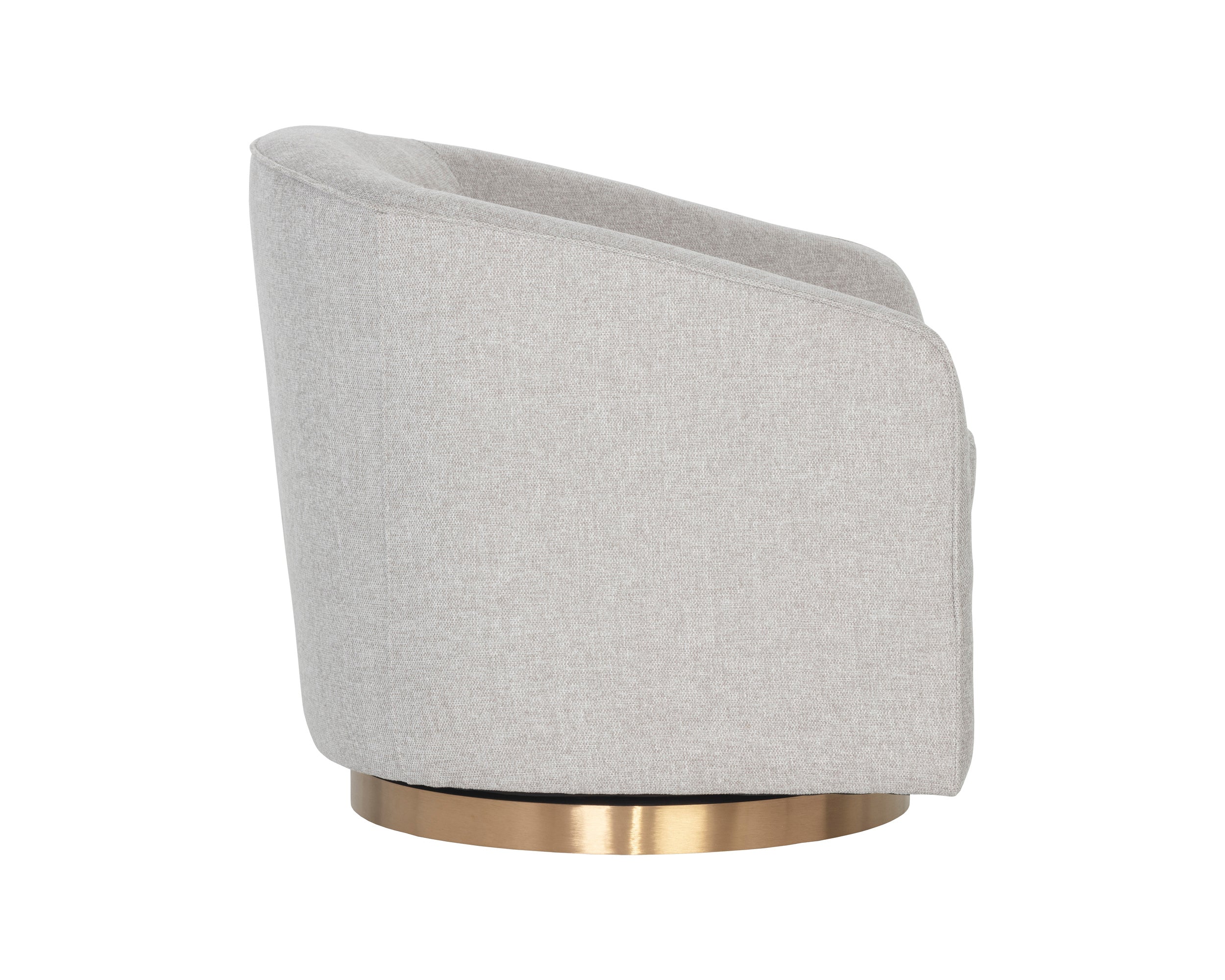 Hazel Swivel Lounge Chair - Gold - Belfast Heather Grey
