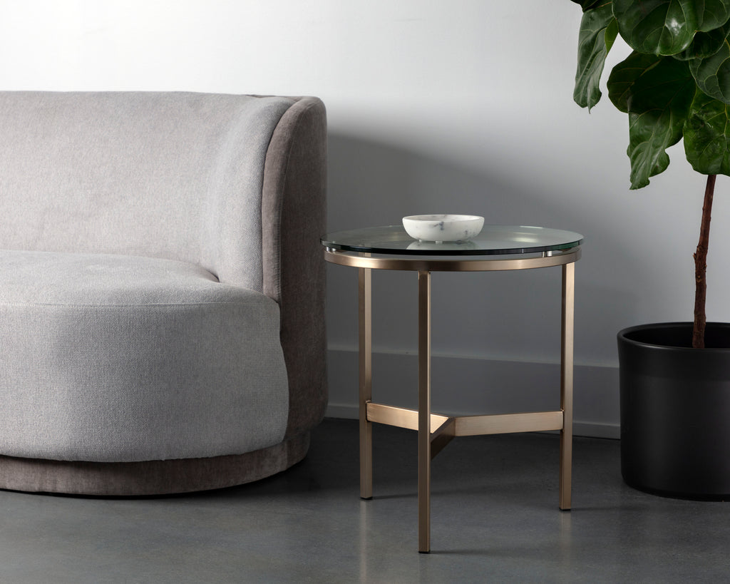 Flato End Table - Antique Brass