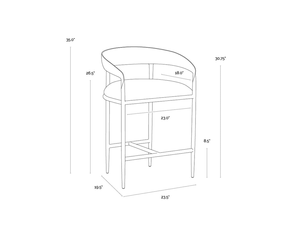 Zanatta Counter Stool - Tan Leather