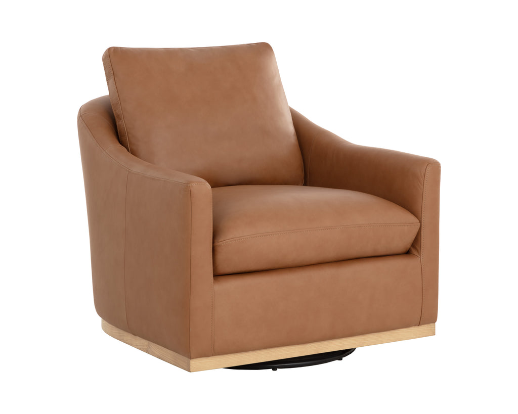 Corbin Swivel Lounge Chair - Aline Butternut Leather