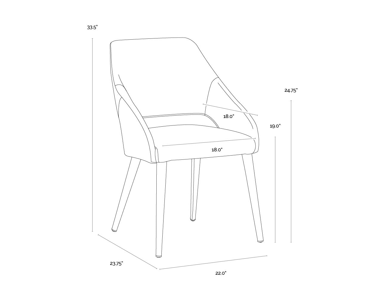 Galen Dining Armchair - Linea Light Grey Leather