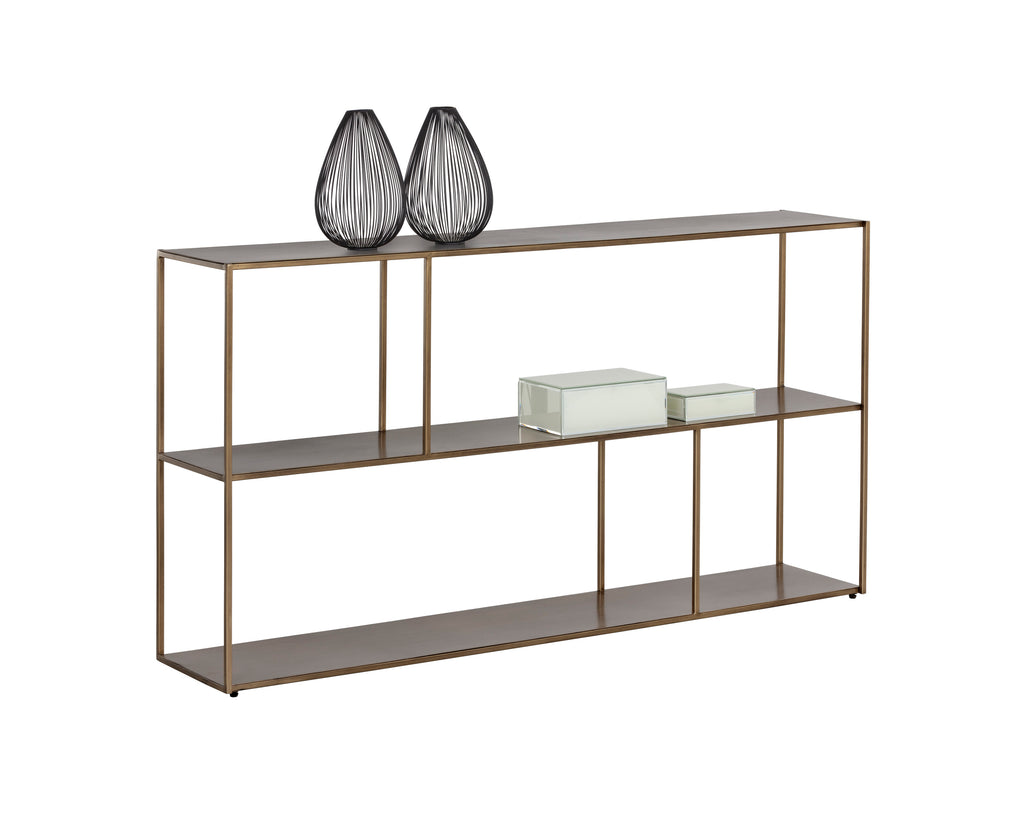Eiffel Low Bookcase - Large - Antique Brass