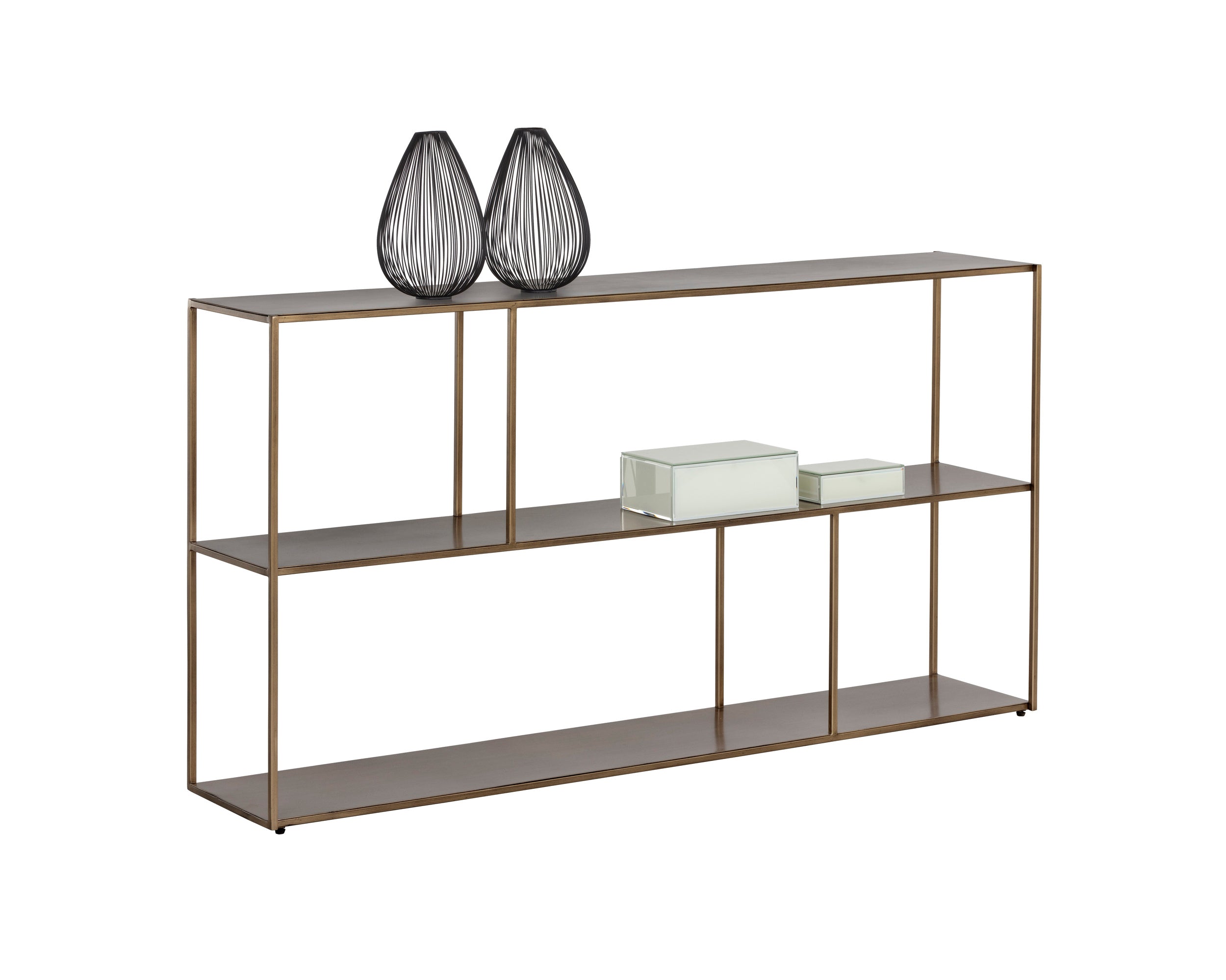 Eiffel Low Bookcase - Large - Antique Brass
