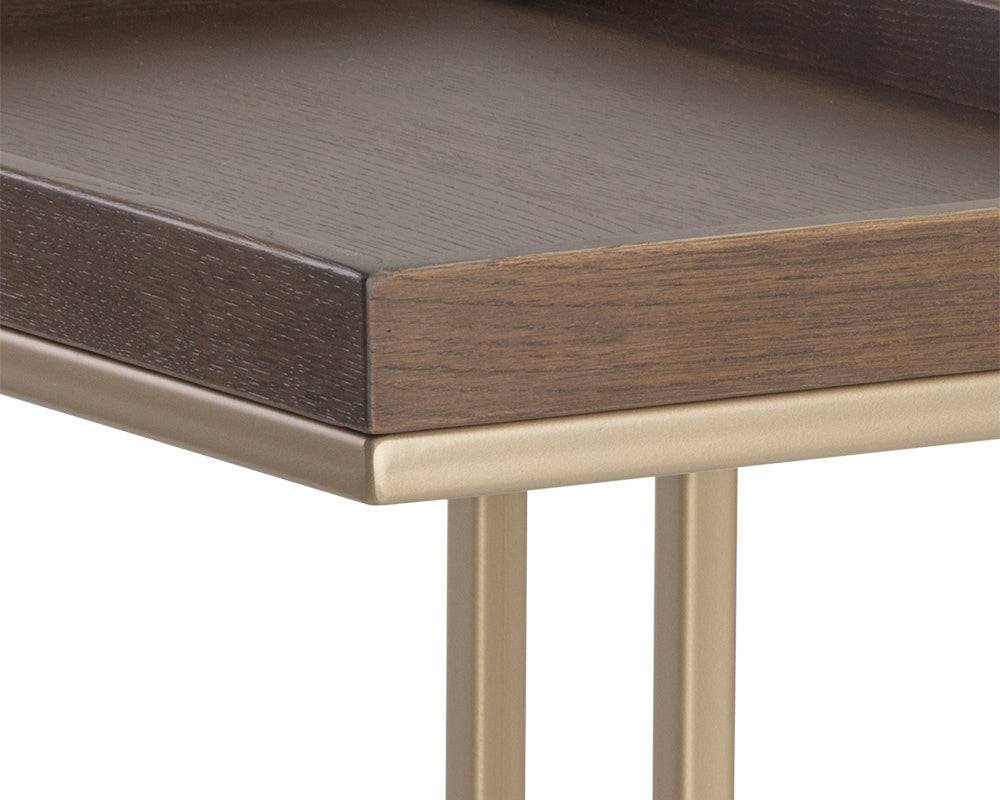 Arden C-Shaped Side Table - Gold - Raw Umber