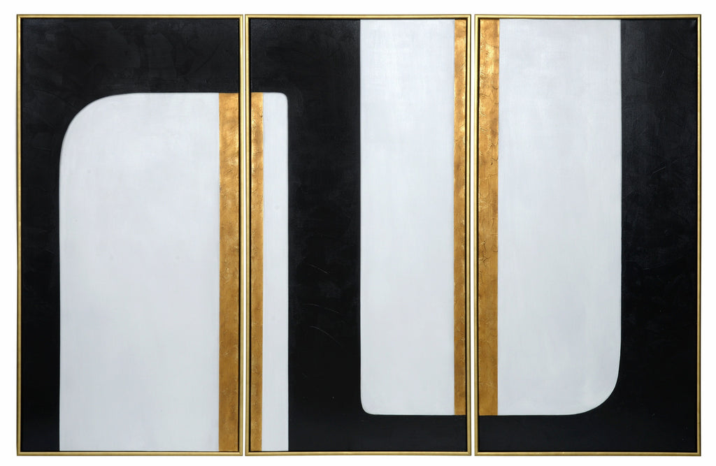 The Path (Set Of 3) - 30" X 60" - Gold Floater Frame