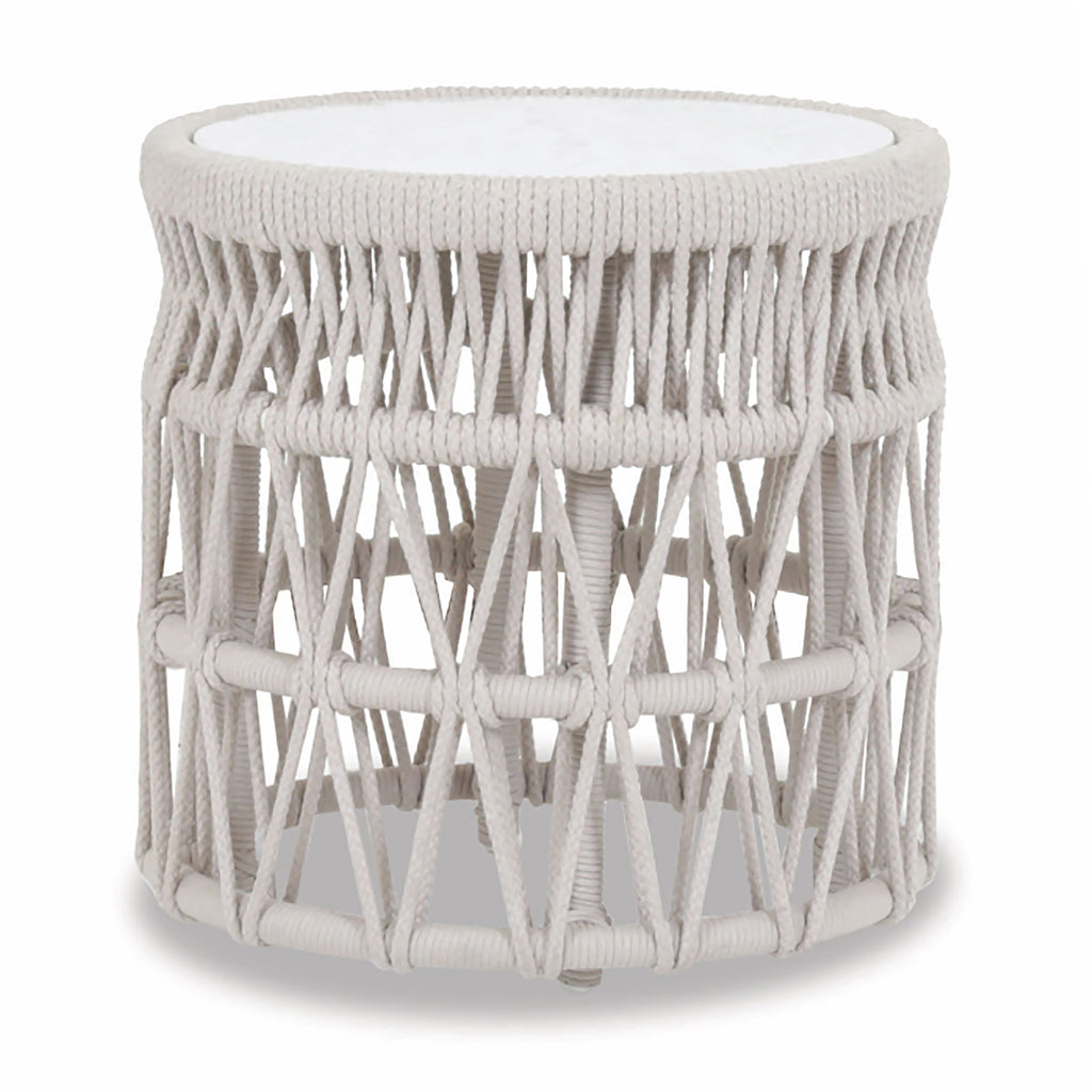 Dana End Table with Honed Carrara Marble Top