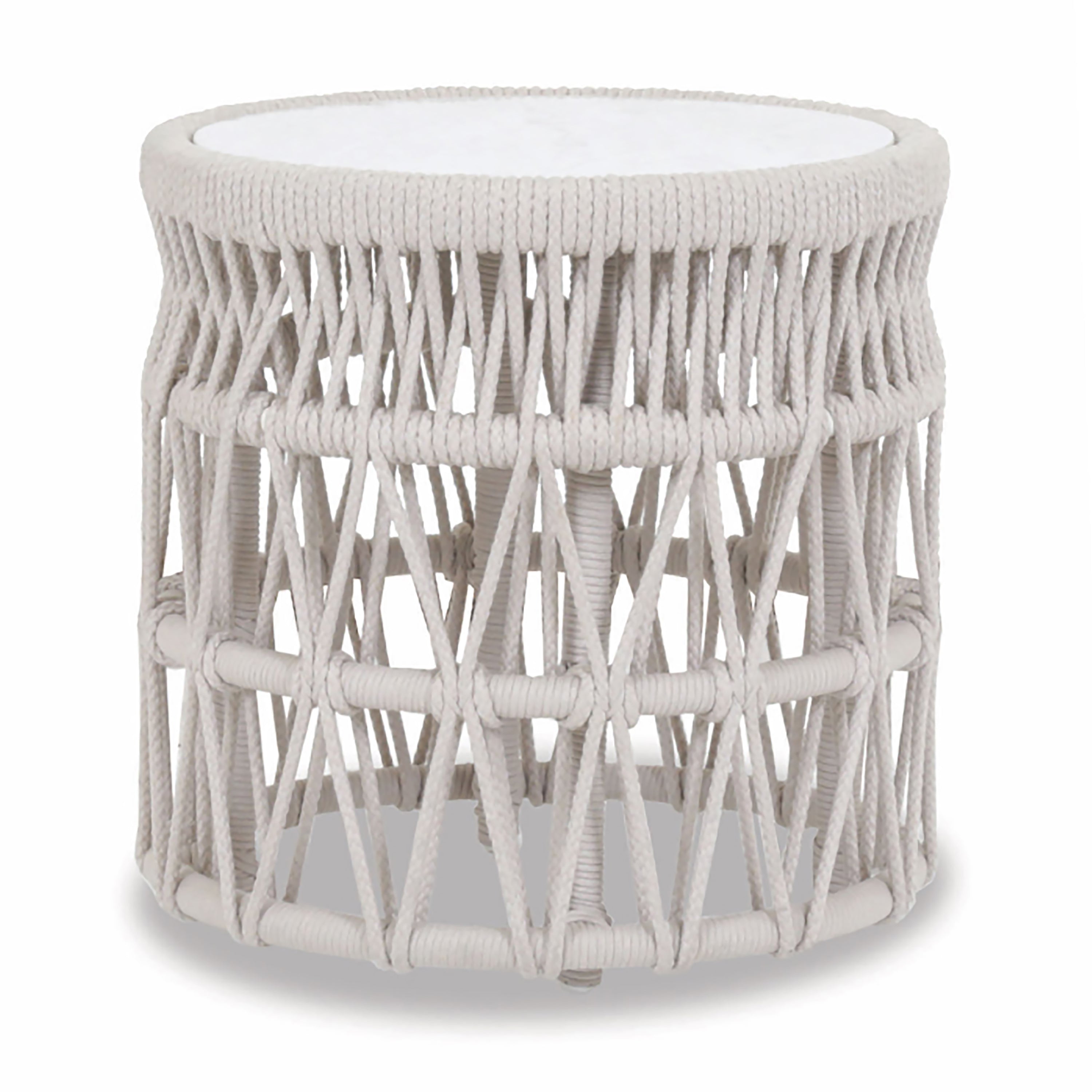 Dana End Table with Honed Carrara Marble Top