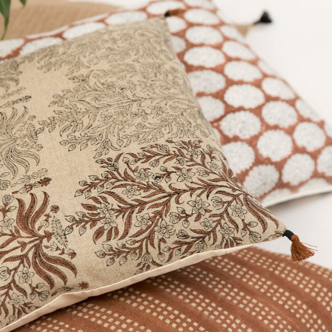 Fleur Shades of Saffron Pillow