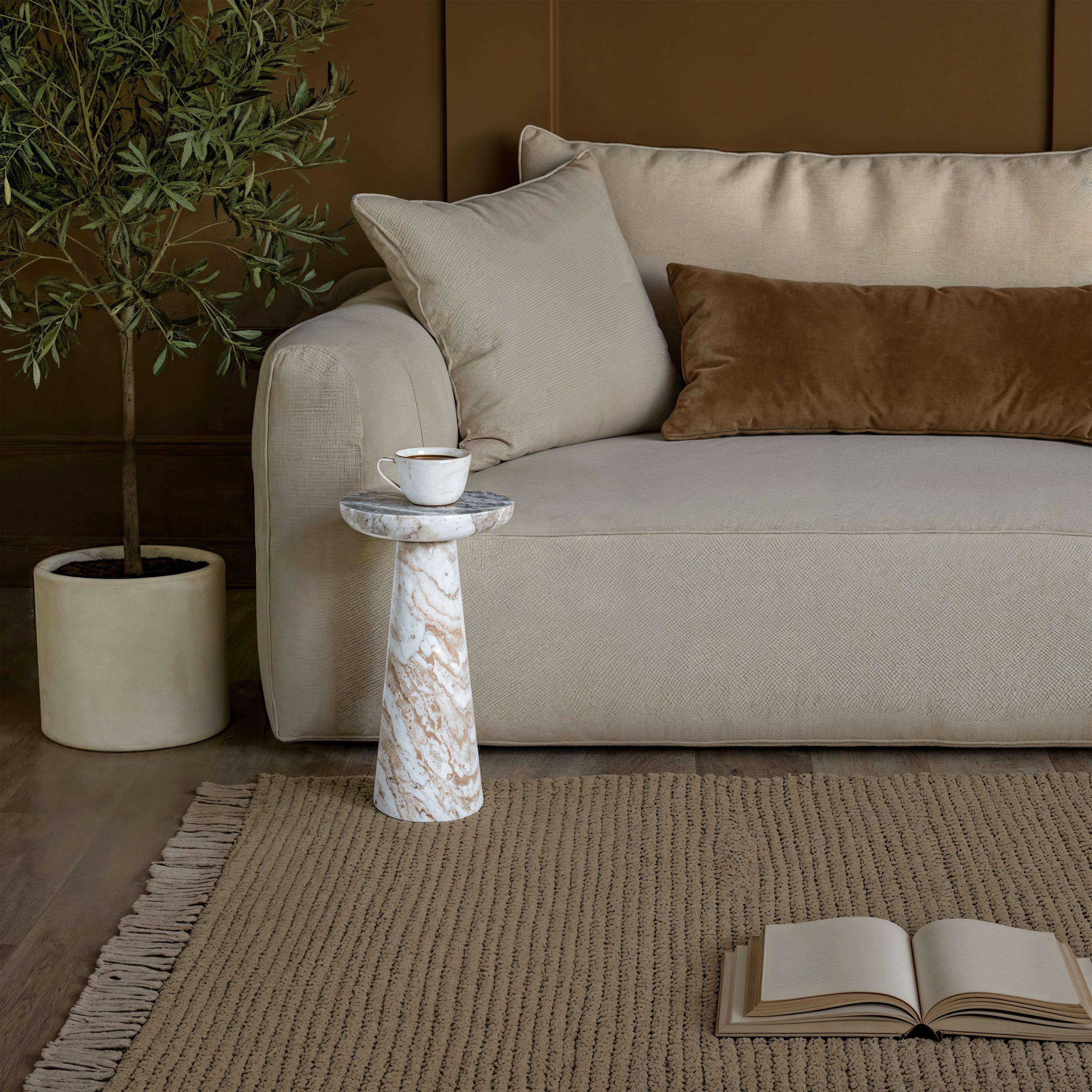 Mercura Side Table | White Marble | Short
