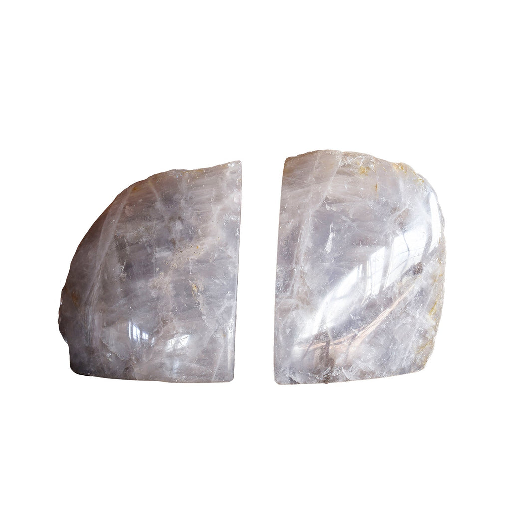 Blue Rose Quartz Bookend Pair | Medium