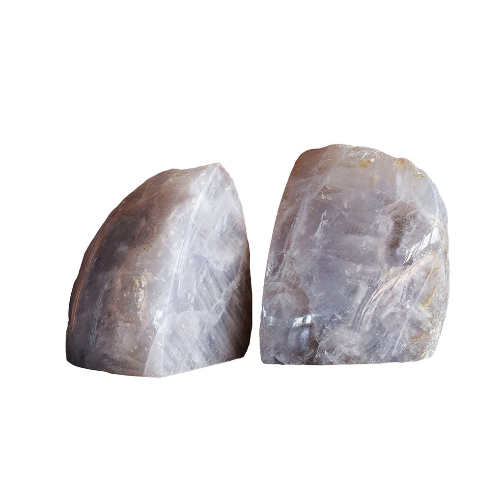 Blue Rose Quartz Bookend Pair | Medium
