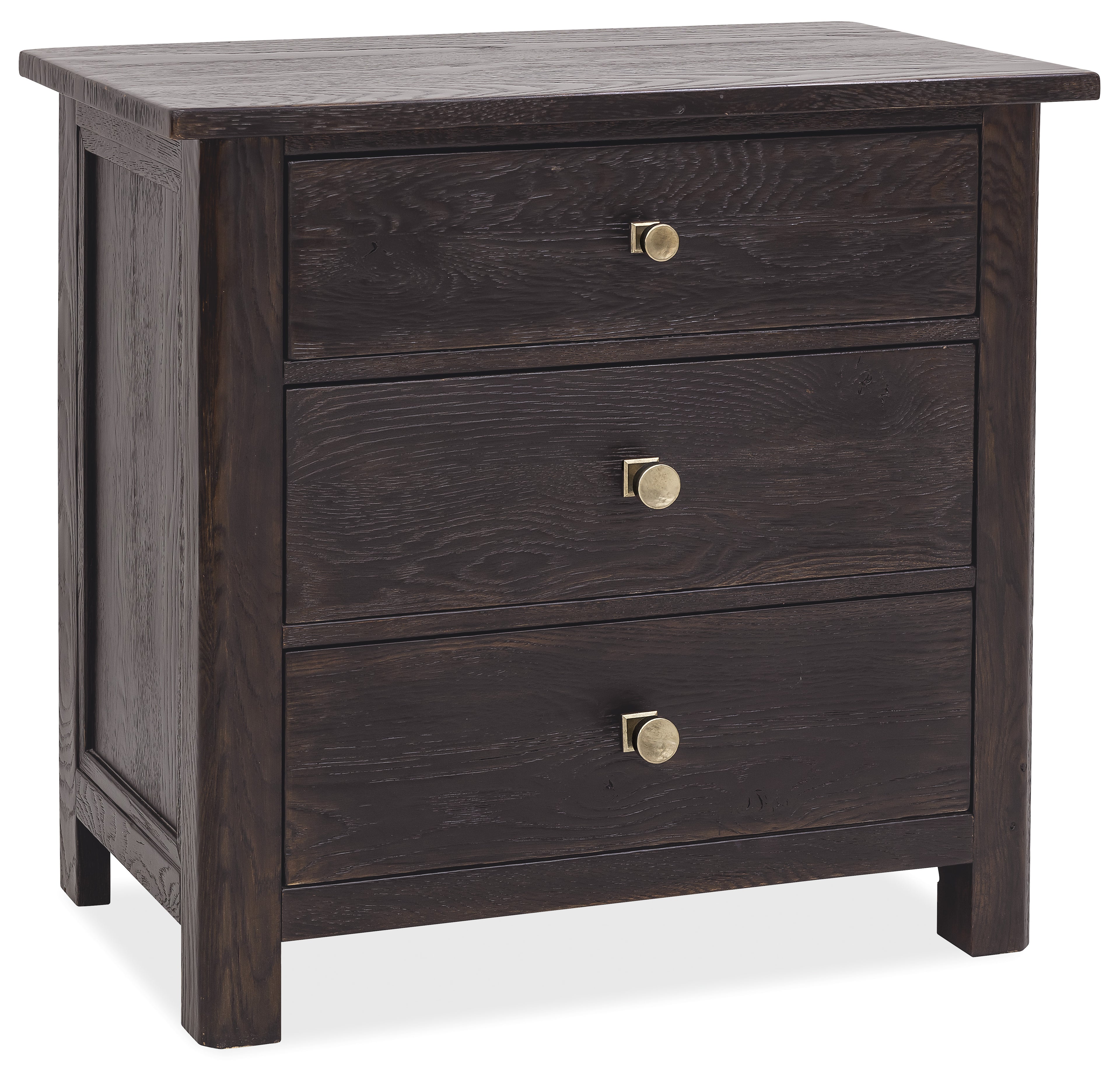 Driftwood Three-Drawer Nightstand | Burnt Timber