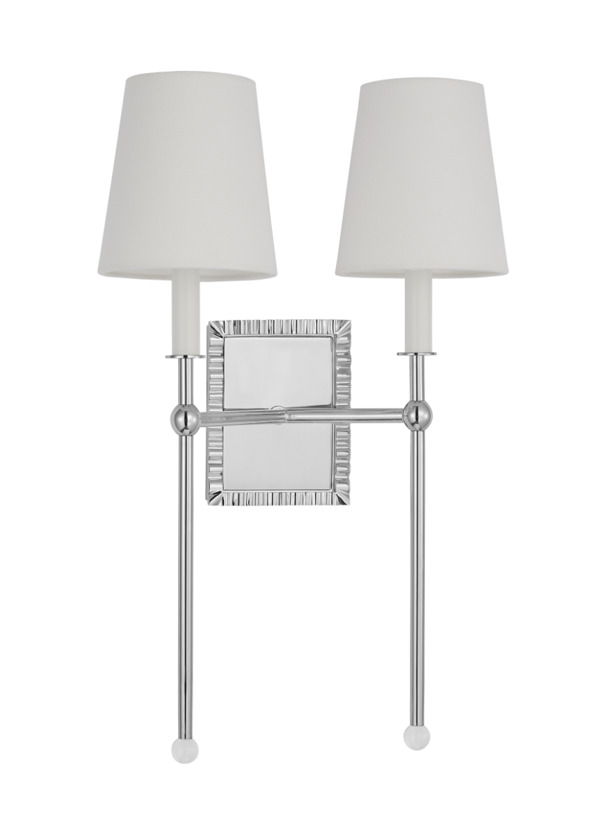 Baxley Double Sconce Polished Nickel