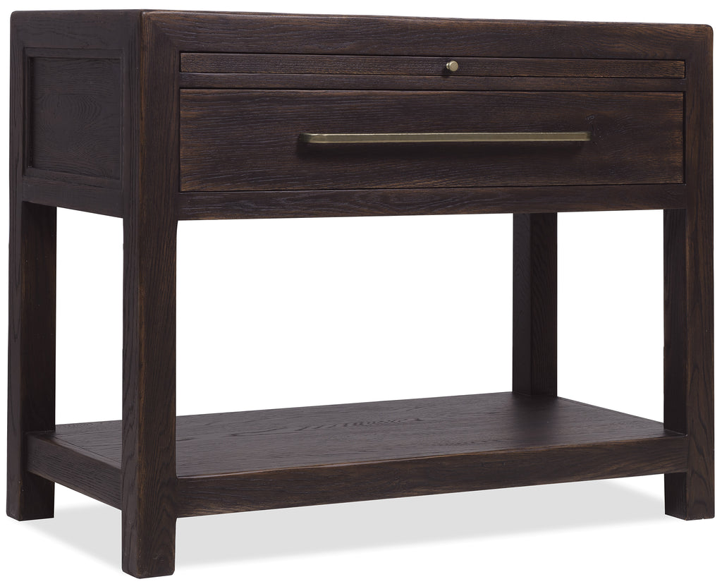 Driftwood One-Drawer Nightstand with Stone | Burnt Timber
