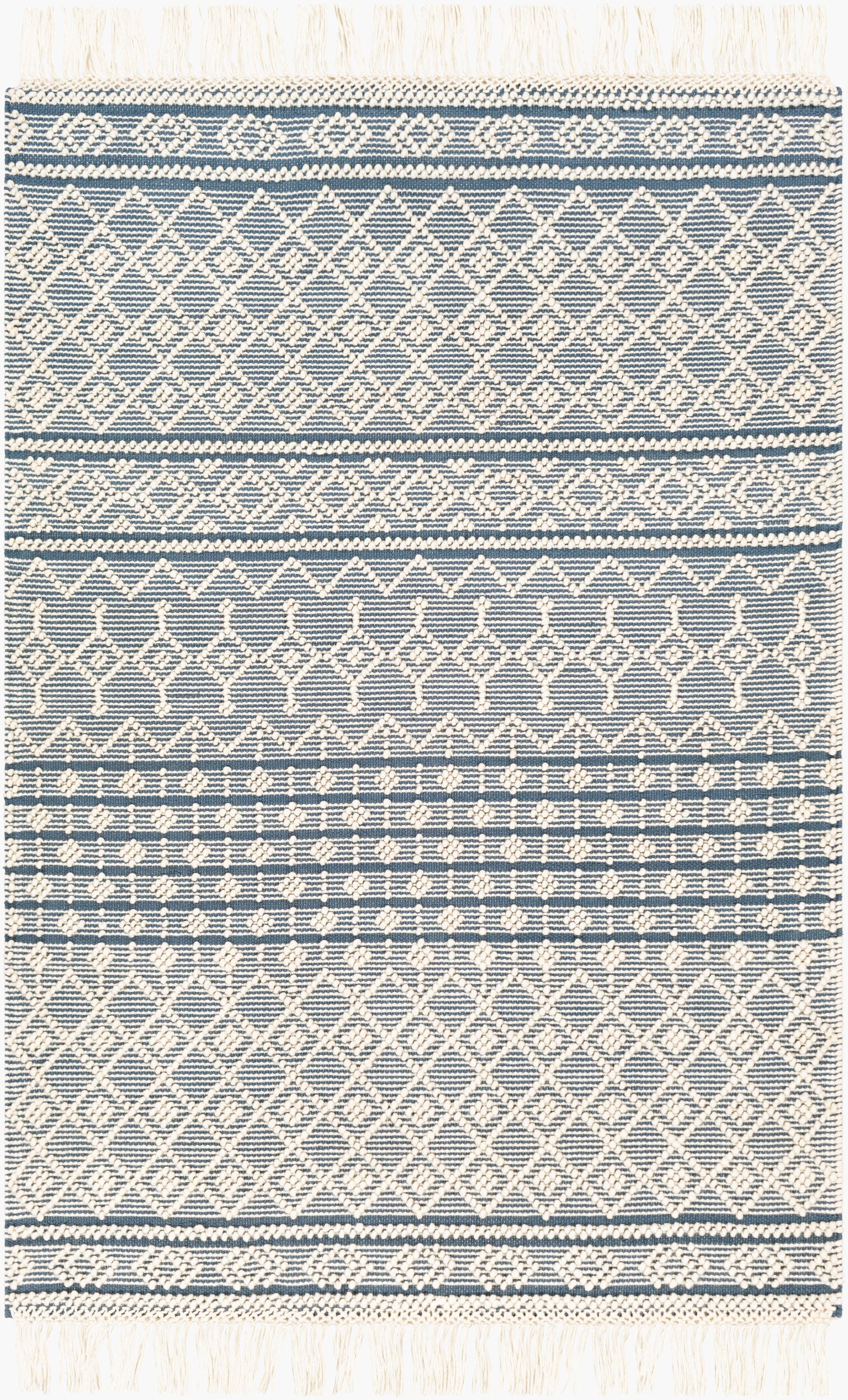 Farmhouse Tassels Rug | Blue | FTS2304