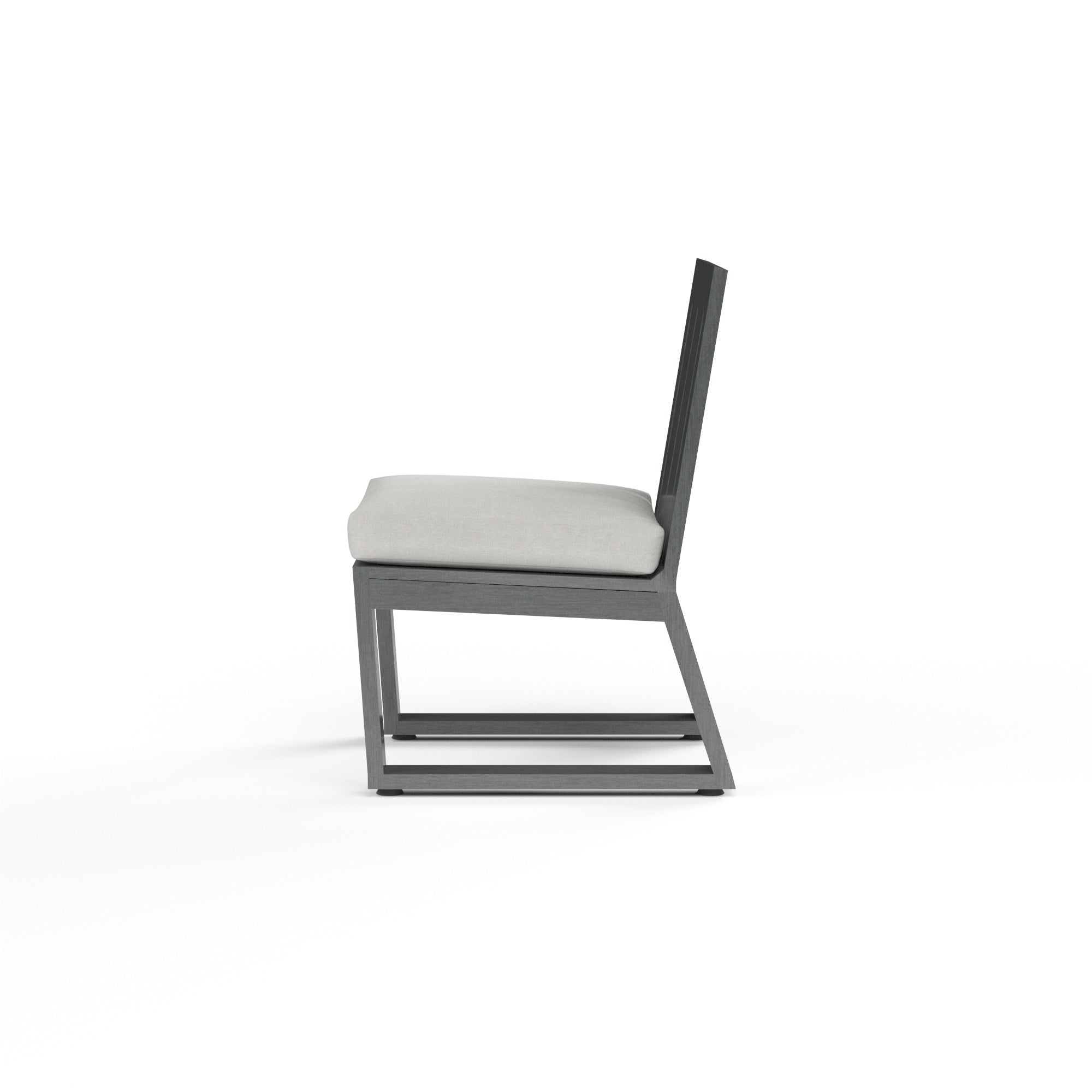 Redondo Armless Dining Chair in Cast Silver, No Welt
