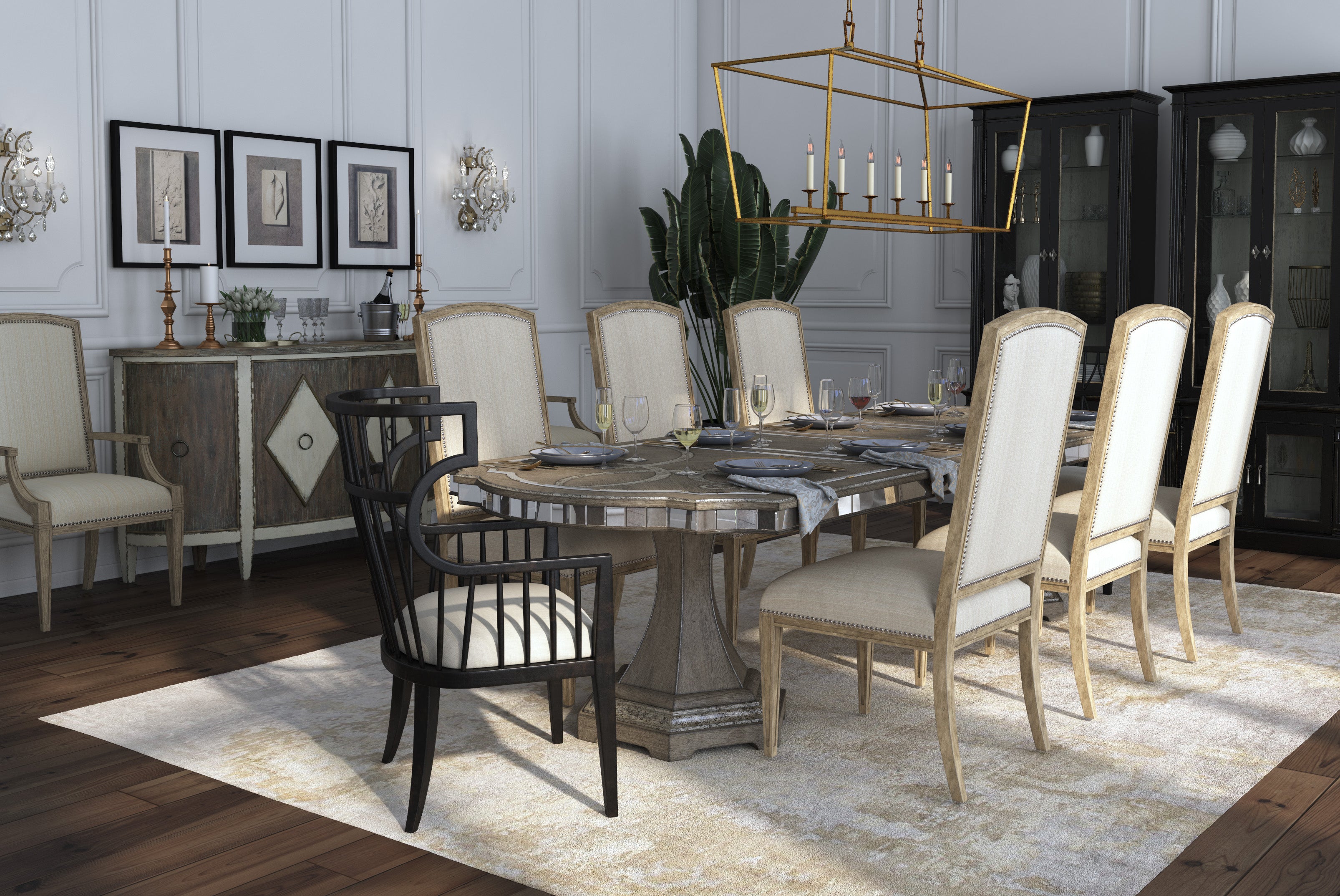 Sanctuary Rectangle Dining Table with 2-20in Leaves