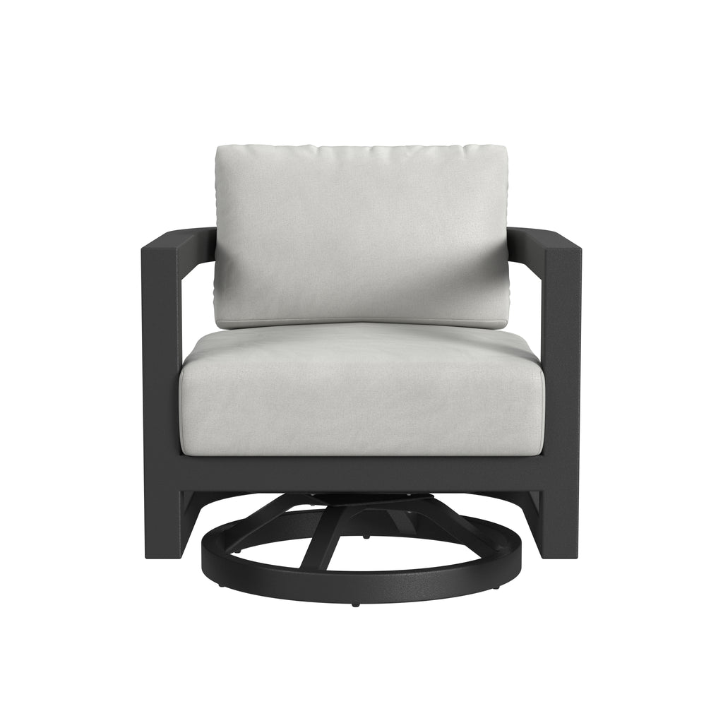Malibu Swivel Chair in Cast Silver, No Welt
