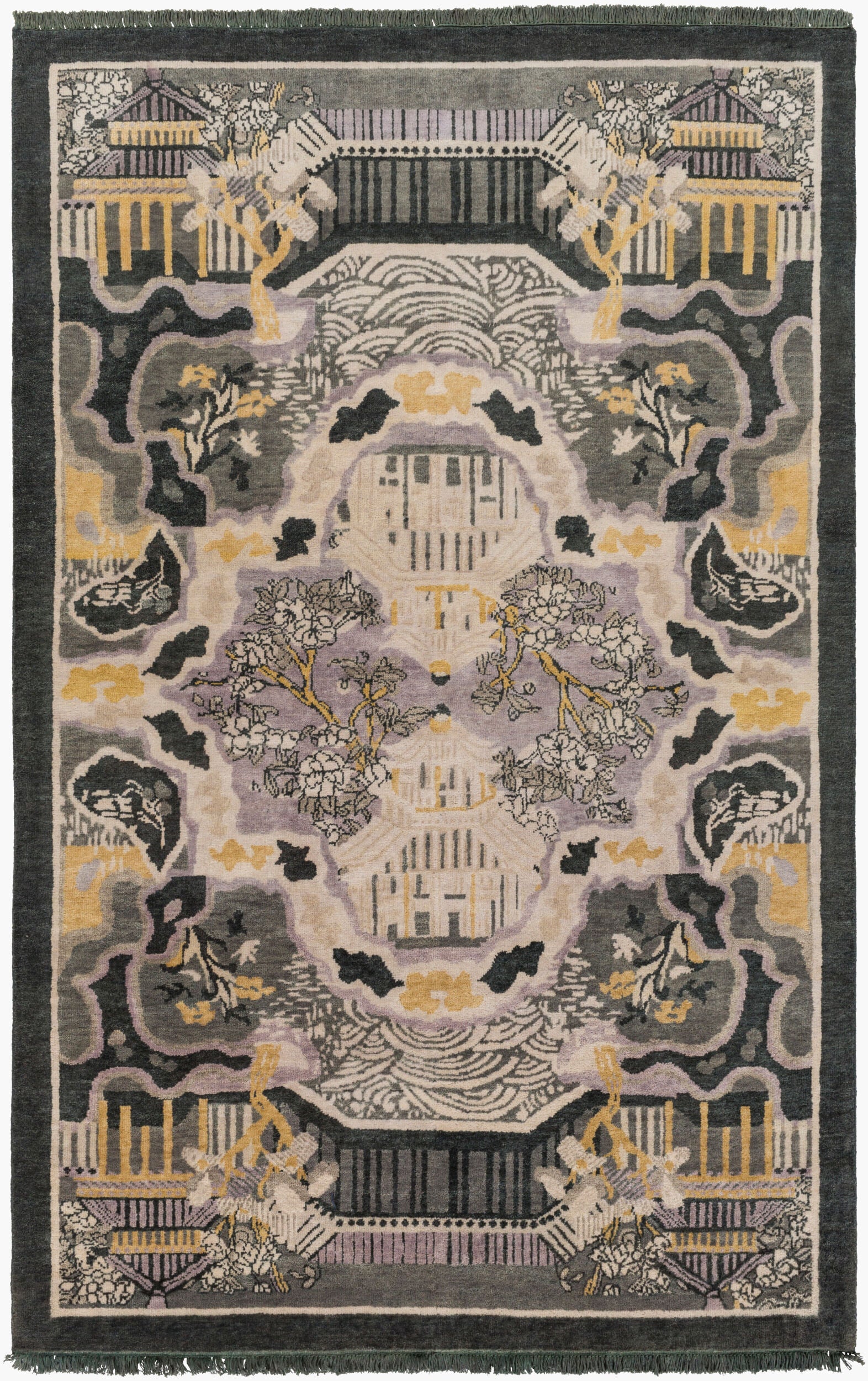 Geisha Rug | Dark Green | GES1006