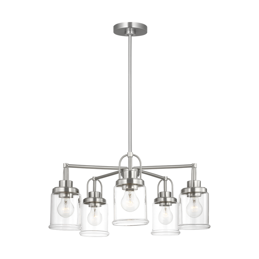 Anders Five Light Chandelier | Brushed Nickel Bulb(s) Not Included