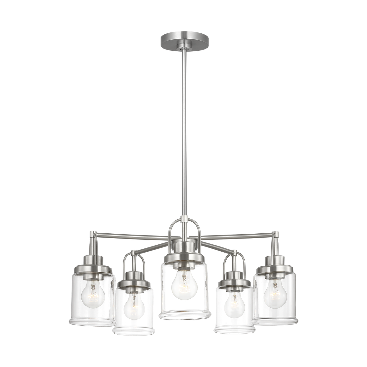 Anders Five Light Chandelier | Brushed Nickel Bulb(s) Not Included