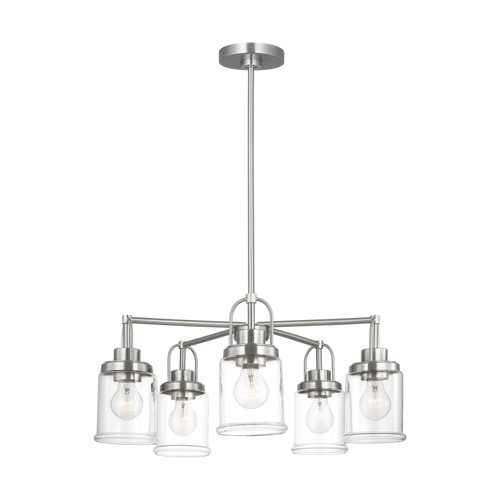 Anders Five Light Chandelier | Brushed Nickel Bulb(s) Not Included