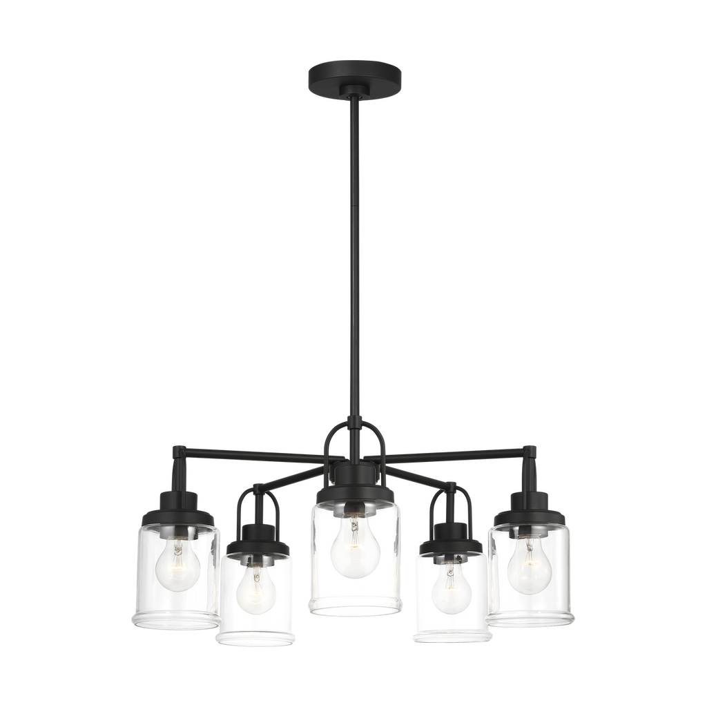 Anders Five Light Chandelier | Midnight Black Bulb(s) Not Included