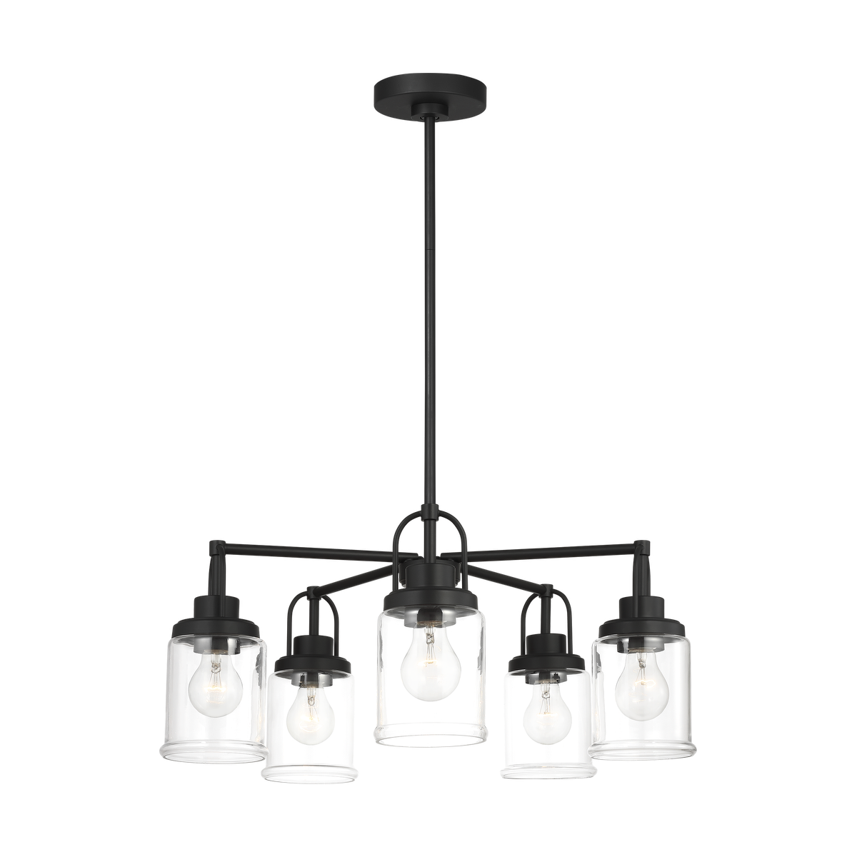 Anders Five Light Chandelier | Midnight Black Bulb(s) Not Included