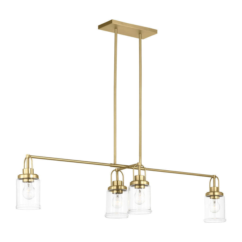 Anders Four Light Chandelier | Satin Brass Bulb(s) Not Included
