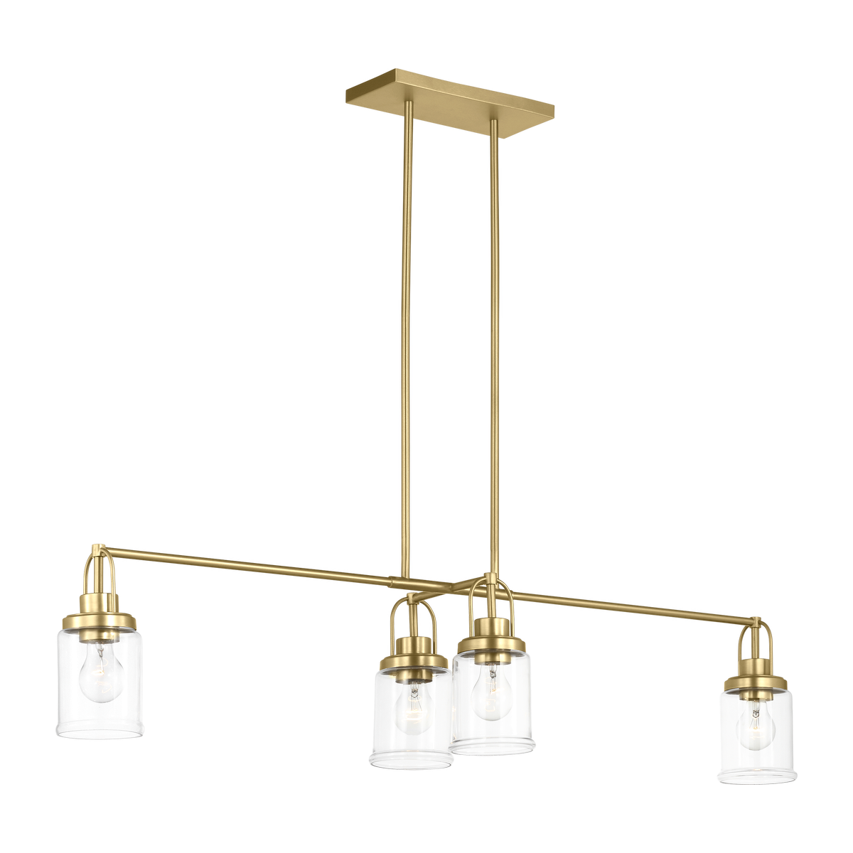 Anders Four Light Chandelier | Satin Brass Bulb(s) Not Included