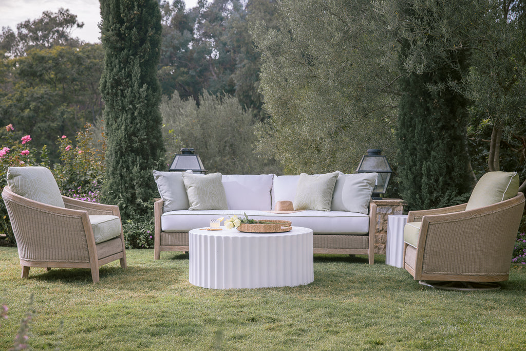 Cambria Swivel Club Chair in Canvas Canvas w/ Self Welt