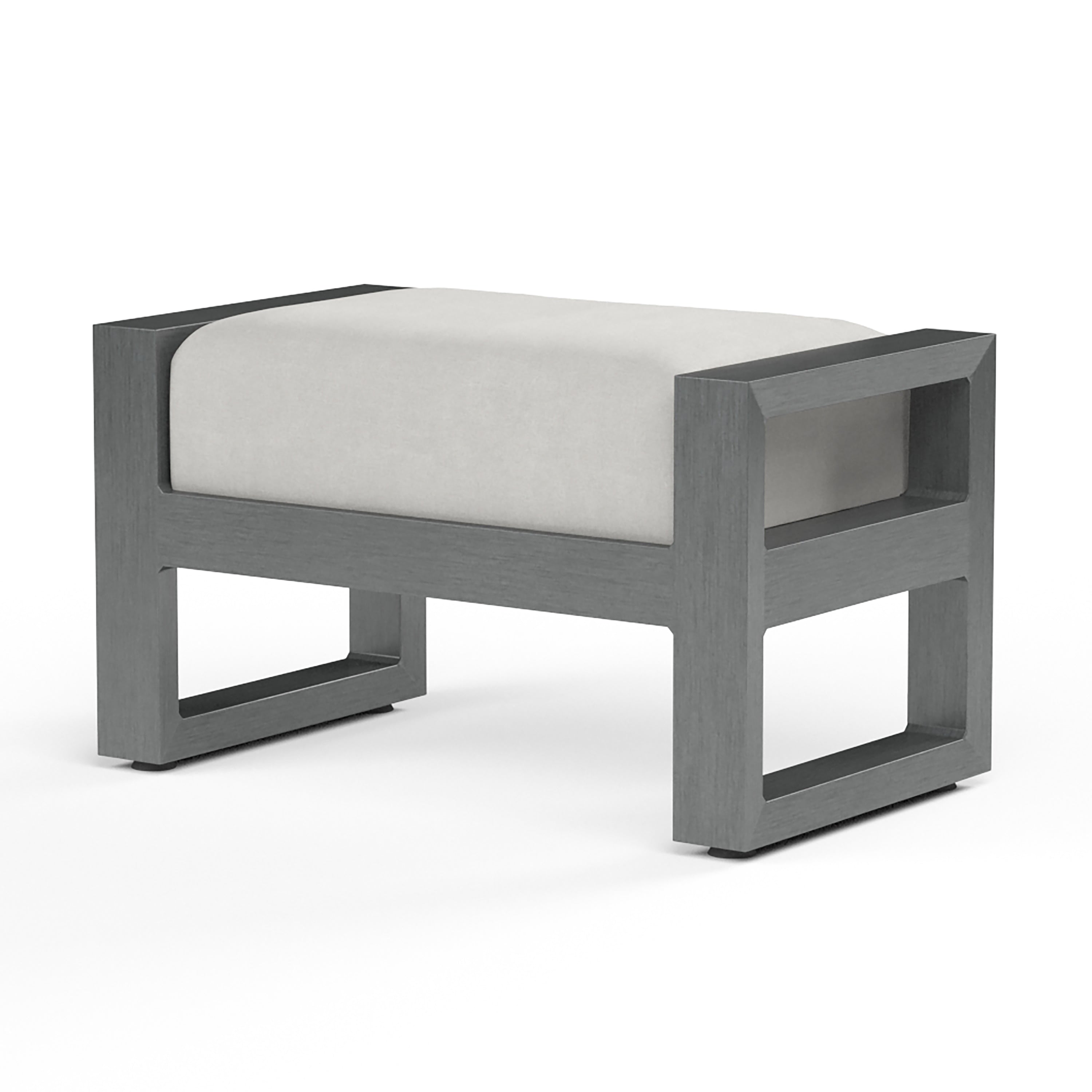 Redondo Ottoman in Cast Silver, No Welt