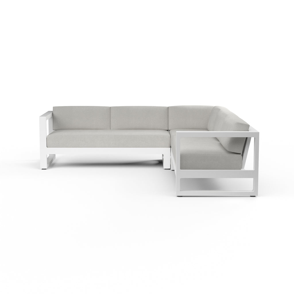 Newport Sectional in Cast Silver, No Welt