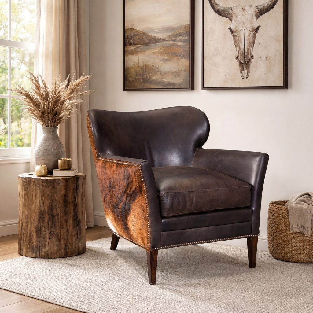 Kato Leather Club Chair with Dark HOH