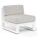Newport Armless Club Chair in Cast Silver, No Welt