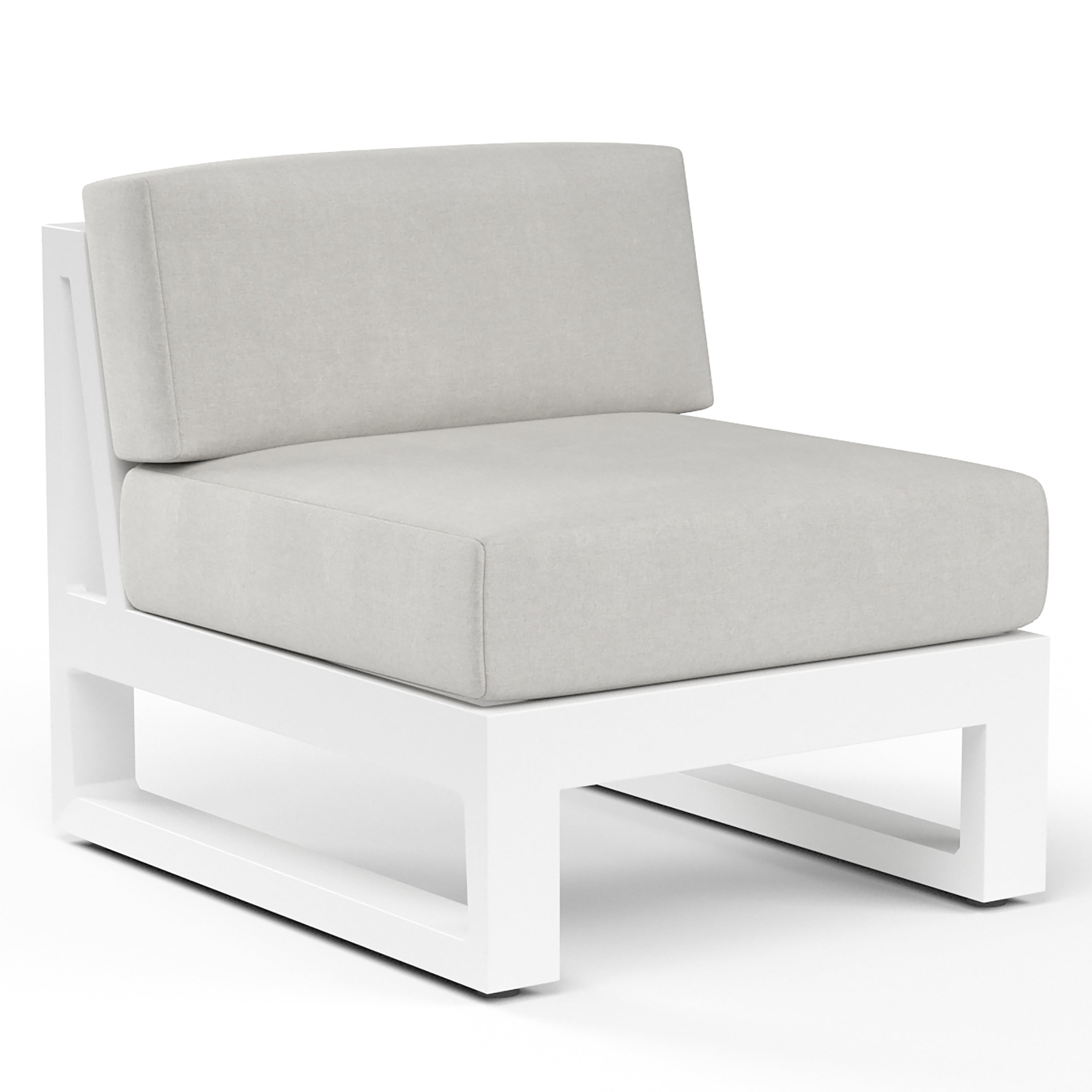 Newport Armless Club Chair in Cast Silver, No Welt