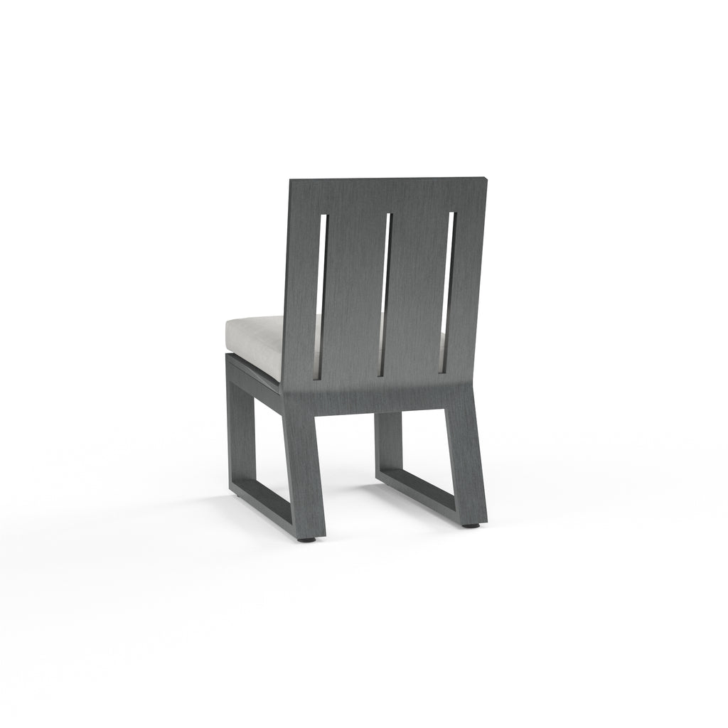 Redondo Armless Dining Chair in Cast Silver, No Welt