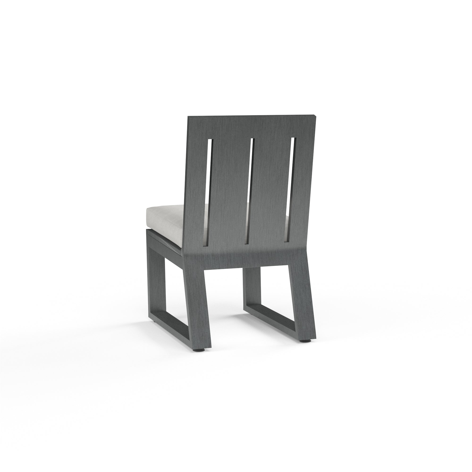 Redondo Armless Dining Chair in Cast Silver, No Welt