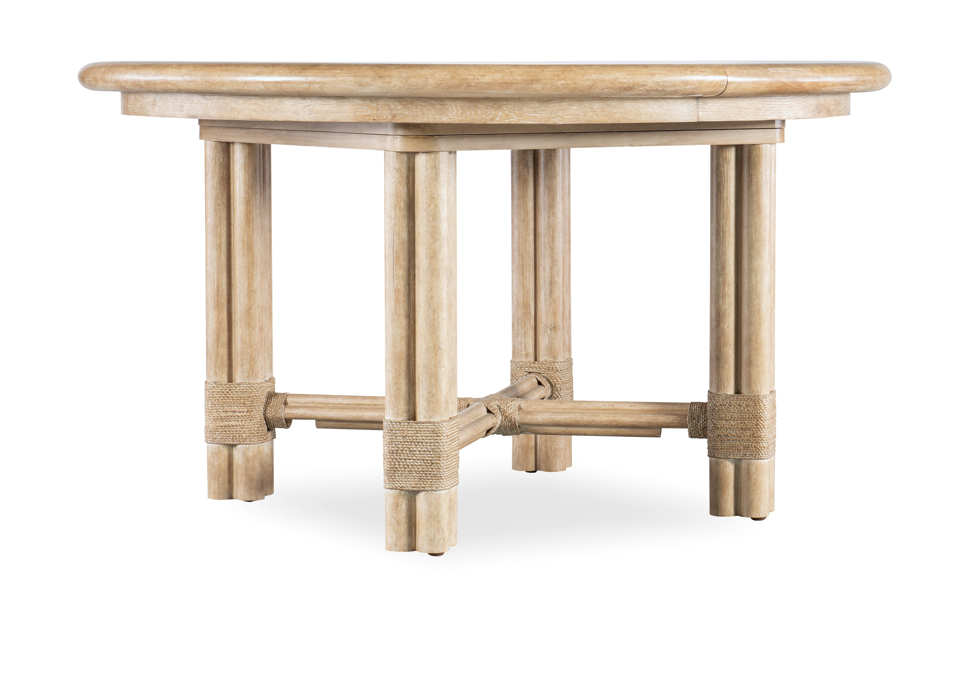 Retreat Pole Rattan Round Dining Table with 1-20in Leaf | Dune