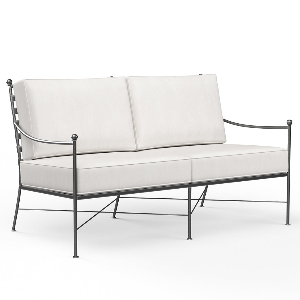 Provence Loveseat in Canvas White w/ Self Welt