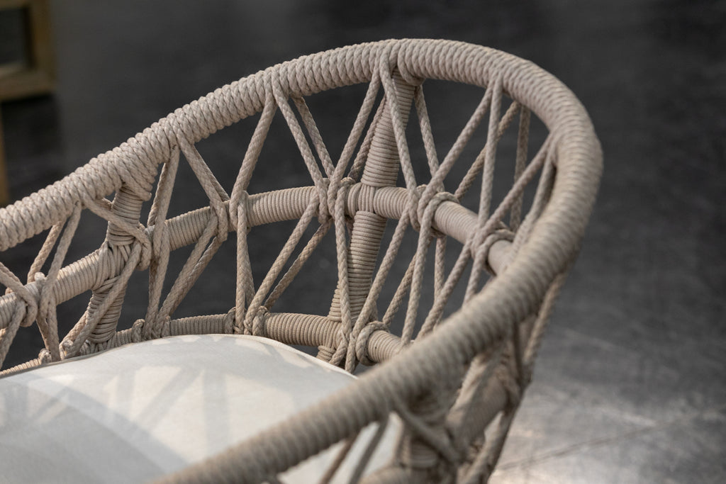 Dana Rope Dining Chair in Linen Canvas w/ Self Welt