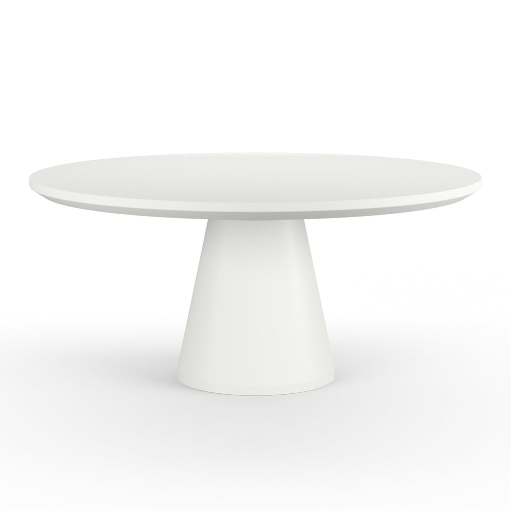Pedestal Dining Table, Bone Finish