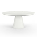 Pedestal Dining Table, Bone Finish