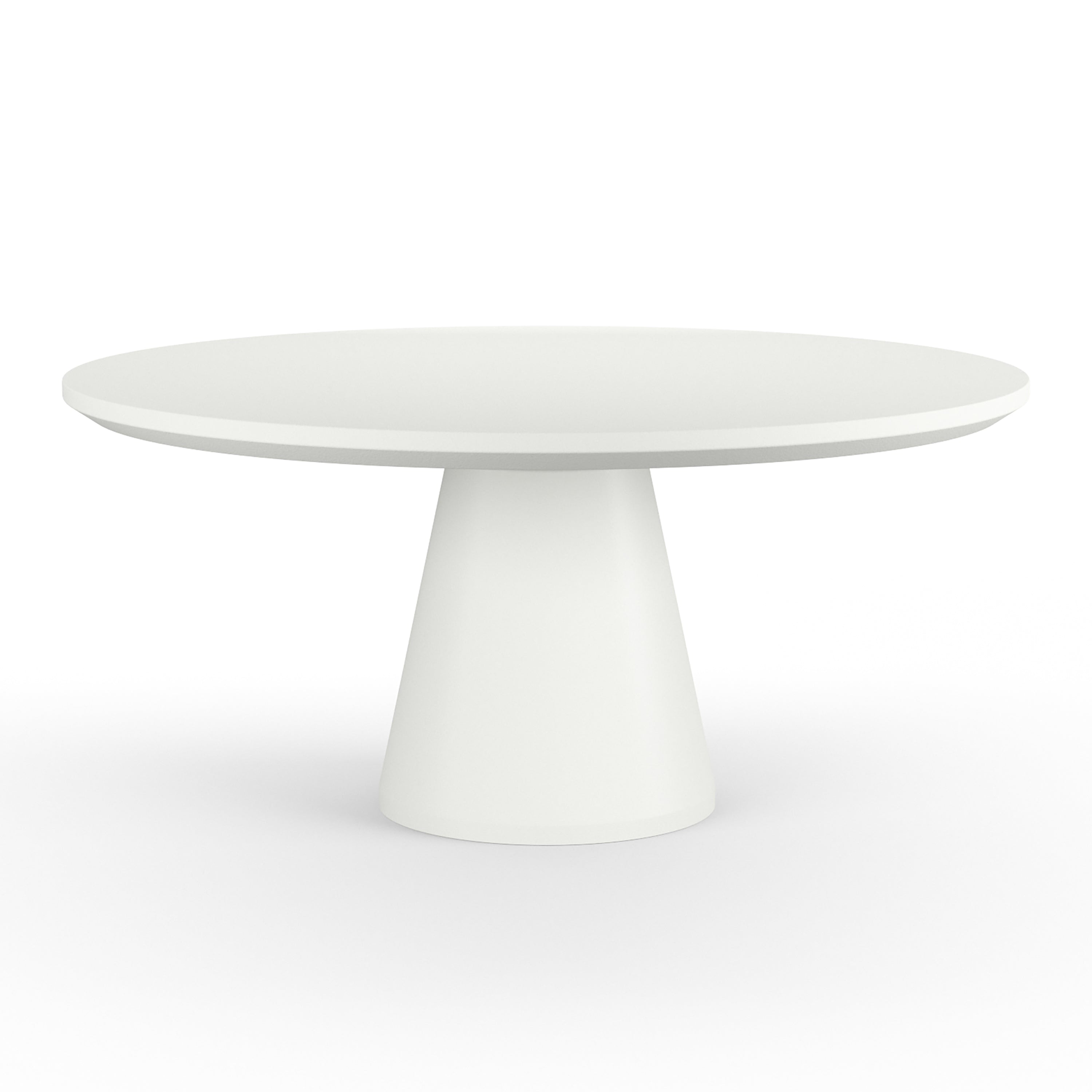 Pedestal Dining Table, Bone Finish