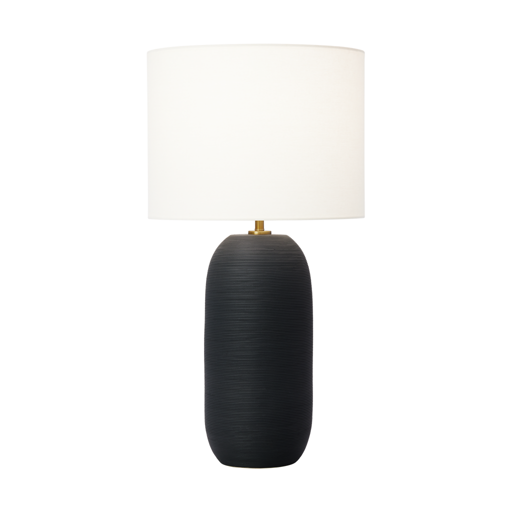 Fanny Slim Table Lamp Rough Black Ceramic Bulbs Inc
