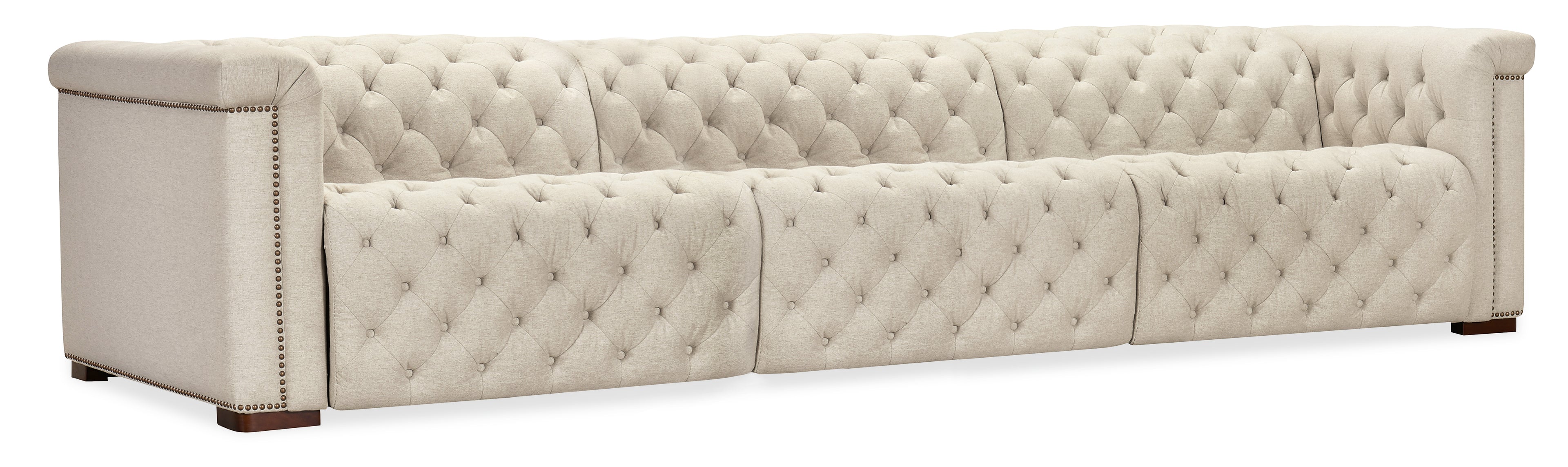 Savion Deux 3 Seat Sofa with Two Power Recliners and Three Power Headrests | Beige
