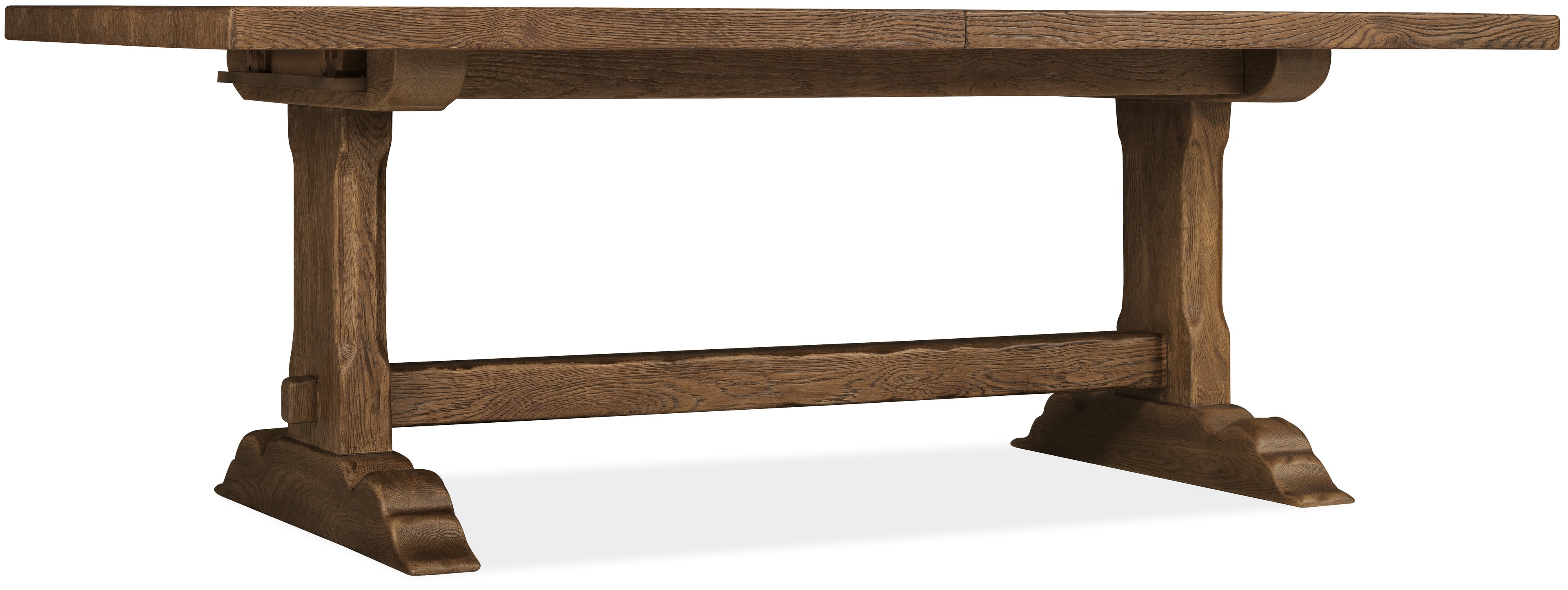 Driftwood Rectangle Dining Table with Two 20-inch Leaves | Worn Saddle